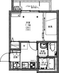 KEIAI RESIDENCE 北小金Ⅱ 201号室 間取り