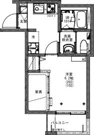 KEIAI RESIDENCE 北小金Ⅱ 202号室 間取り