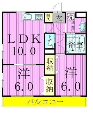 オークレア 401号室 間取り