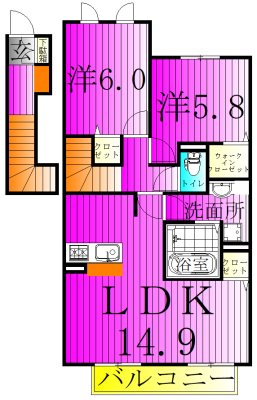 アネシスⅡ 202号室 間取り