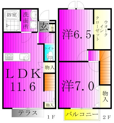 Ｆｅｄｅｒ　Ａｋｅｂｏｎｏ A 102号室 間取り