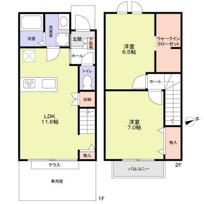 Ｆｅｄｅｒ　Ａｋｅｂｏｎｏ A 102号室 間取り