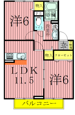 フォースリンロード 102号室 間取り