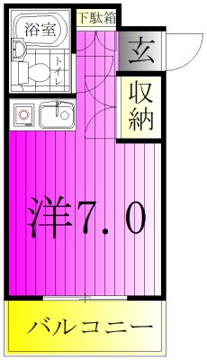 オークハイツ 602号室 間取り