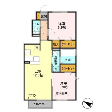 キャトルセゾンF棟 101号室 間取り