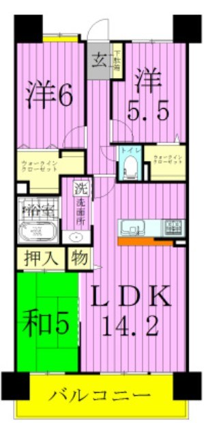 レジディア東松戸 303号室 間取り