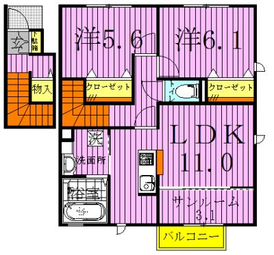 フォレステージ　イーストA 201号室 間取り