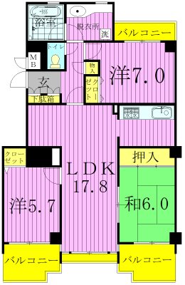 コスモ柏２ 間取り