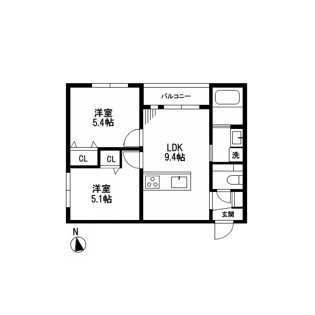 ミア流山 203号室 間取り