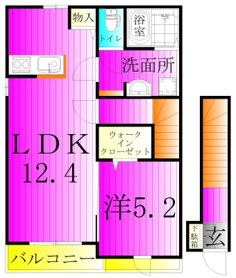 サニーホームⅢ 201号室 間取り