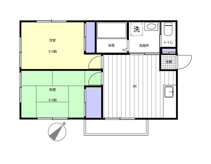 山崎ハイツB 101号室 間取り