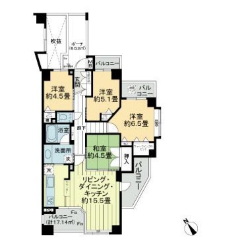 ヴェルビュ西新井 間取り図