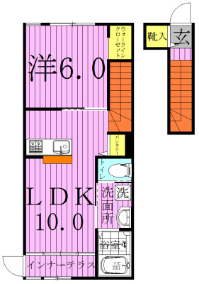 プレジール 201号室 間取り