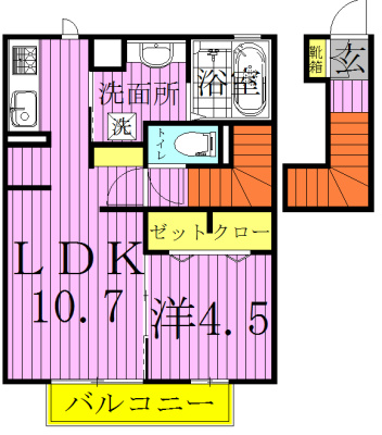 ラ・ベルメール 203号室 間取り