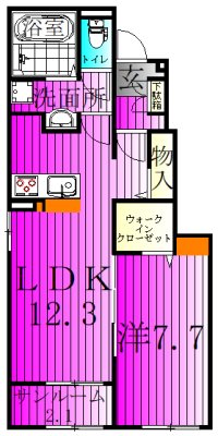 フェリーチェＢ 104号室 間取り