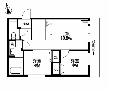 ミア流山 101号室 間取り
