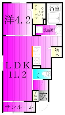 ロジュマン湖北台 101号室 間取り