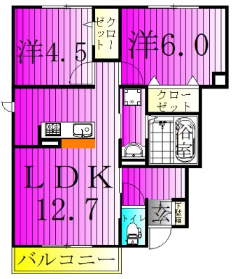 Regalo　A 101号室 間取り