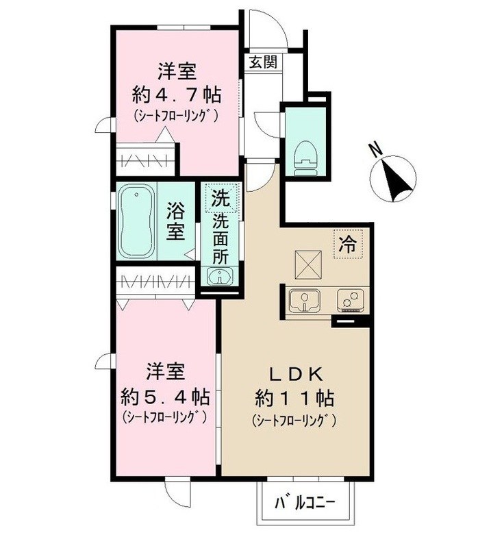 ウィズ　セゾン 102号室 間取り