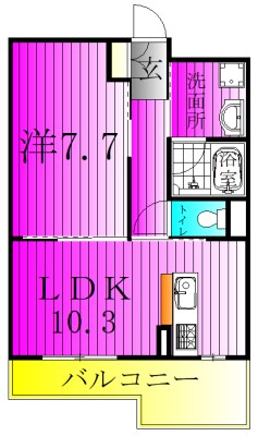 サンウィッシュ 306号室 間取り