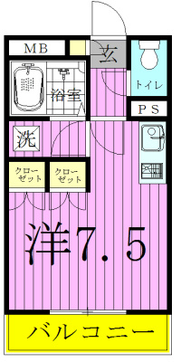 サンタフェスクエア 107号室 間取り
