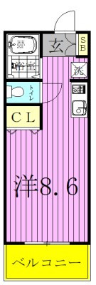 コーポ矢切 205号室 間取り