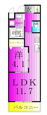 カスティール 201号室 間取り