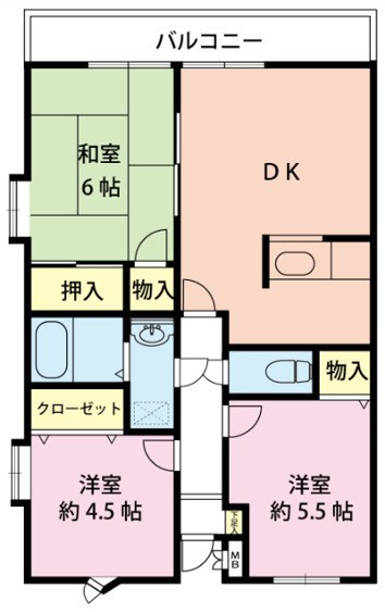 プラザ天王台 201号室 間取り