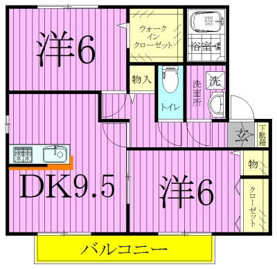 シャトレー　Ｂ棟  201号室 間取り