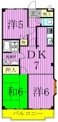 フラワーフィールドマンション 間取り図