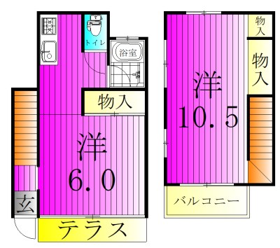 宿連寺テラスハウス 1号室 間取り
