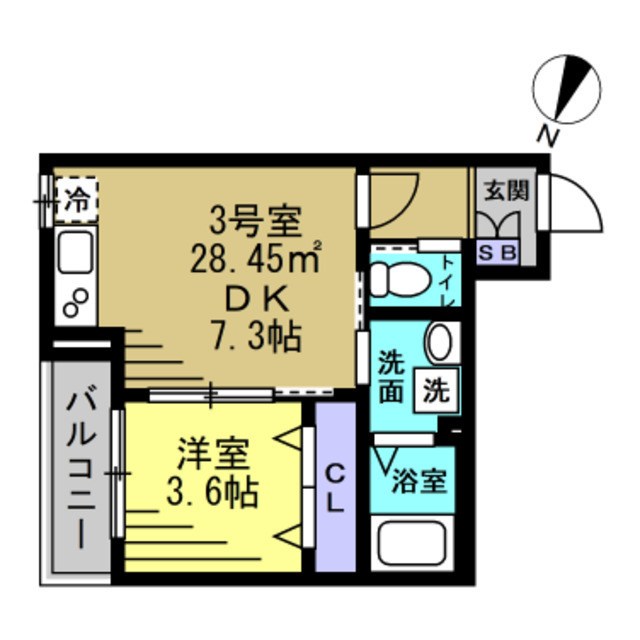 AJ南流山 103号室 間取り