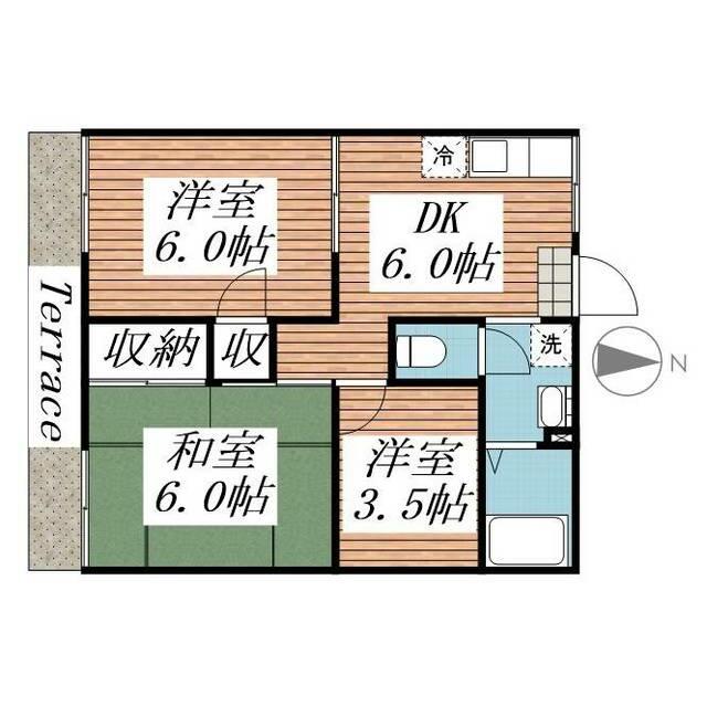 カーサ中西 0102号室 間取り