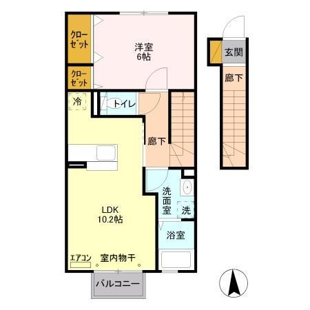 ストラールB 205号室 間取り