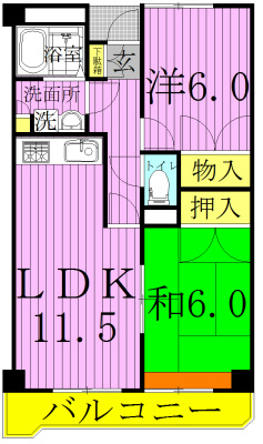ポルシェ柏 305号室 間取り
