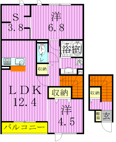 シエルツリーⅡ 201号室 間取り