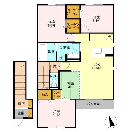 京Ⅱ 202号室 間取り