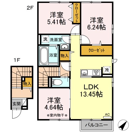 ｃｏｚｙ　ｆｉｅｌｄ２ 間取り図