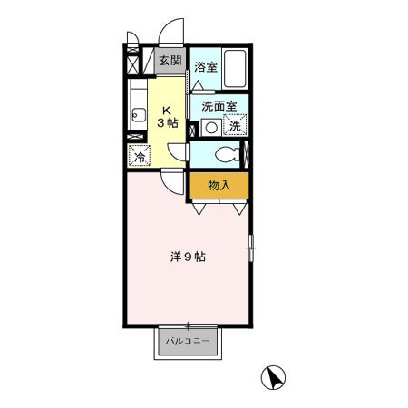 ハーベスト 201号室 間取り