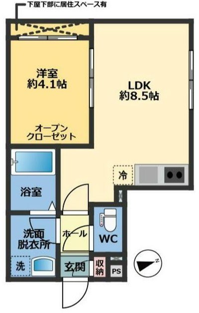 メゾン・ドゥ・アッシュ松戸Ⅱ 101号室 間取り