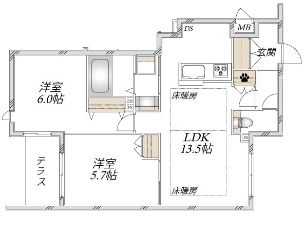 ウエスト・ノワール 101号室 間取り