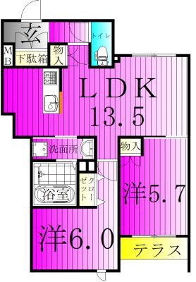 ウエスト・ノワール 101号室 間取り