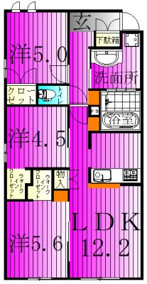 ウエスト・ノワール 103号室 間取り