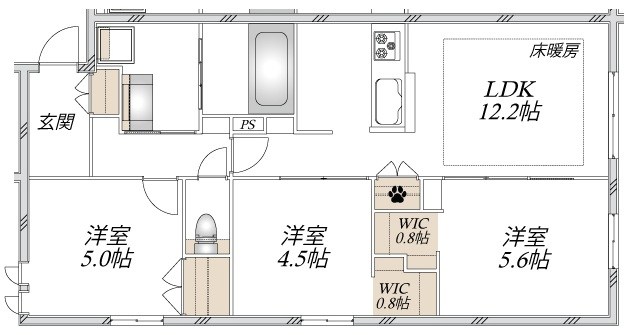 ウエスト・ノワール 103号室 間取り