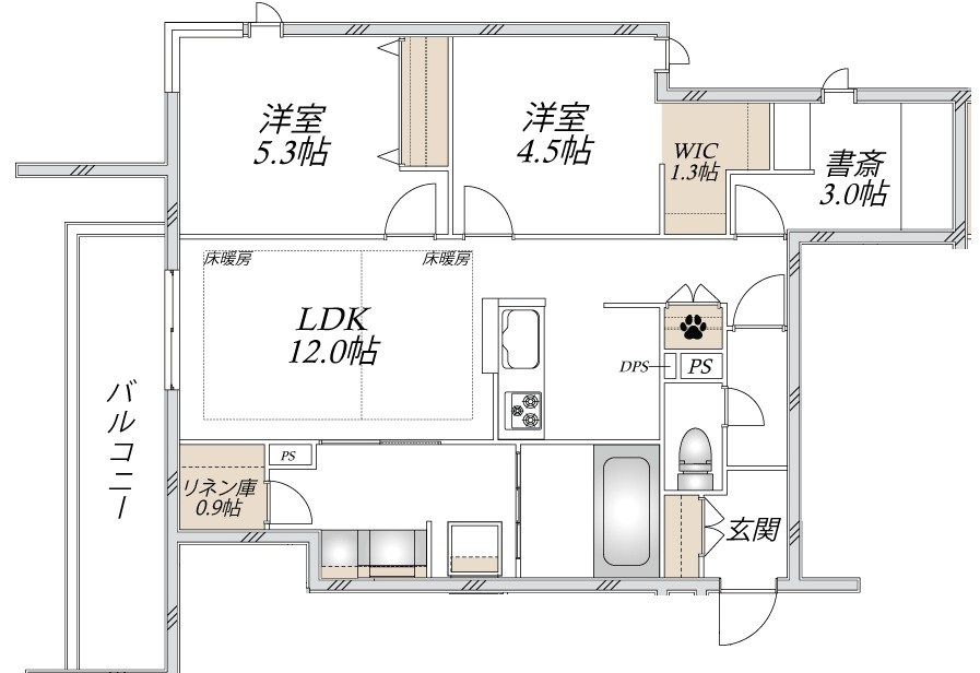 ウエスト・ノワール 201号室 間取り