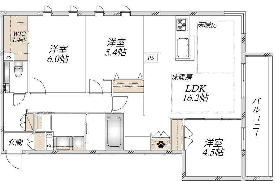 ウエスト・ノワール 303号室 間取り