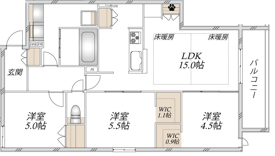 ウエスト・ノワール 205号室 間取り