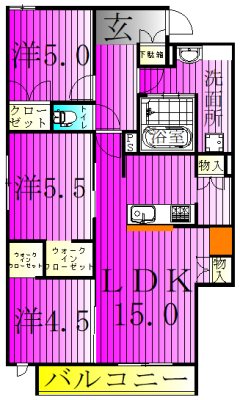 ウエスト・ノワール 205号室 間取り