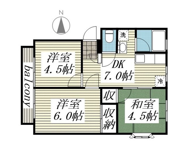 プラトー北小金 202号室 間取り