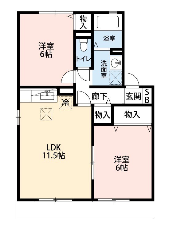 グリーンウェーブⅡ 202号室 間取り
